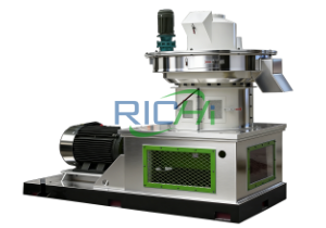 Vertical ring die pellet mill