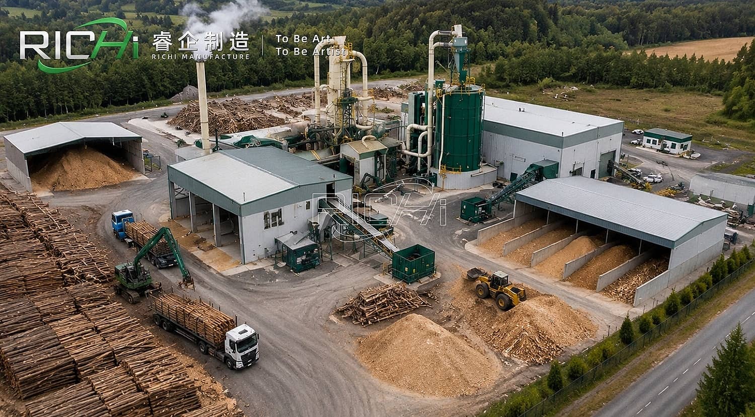 Biomass pellet production line