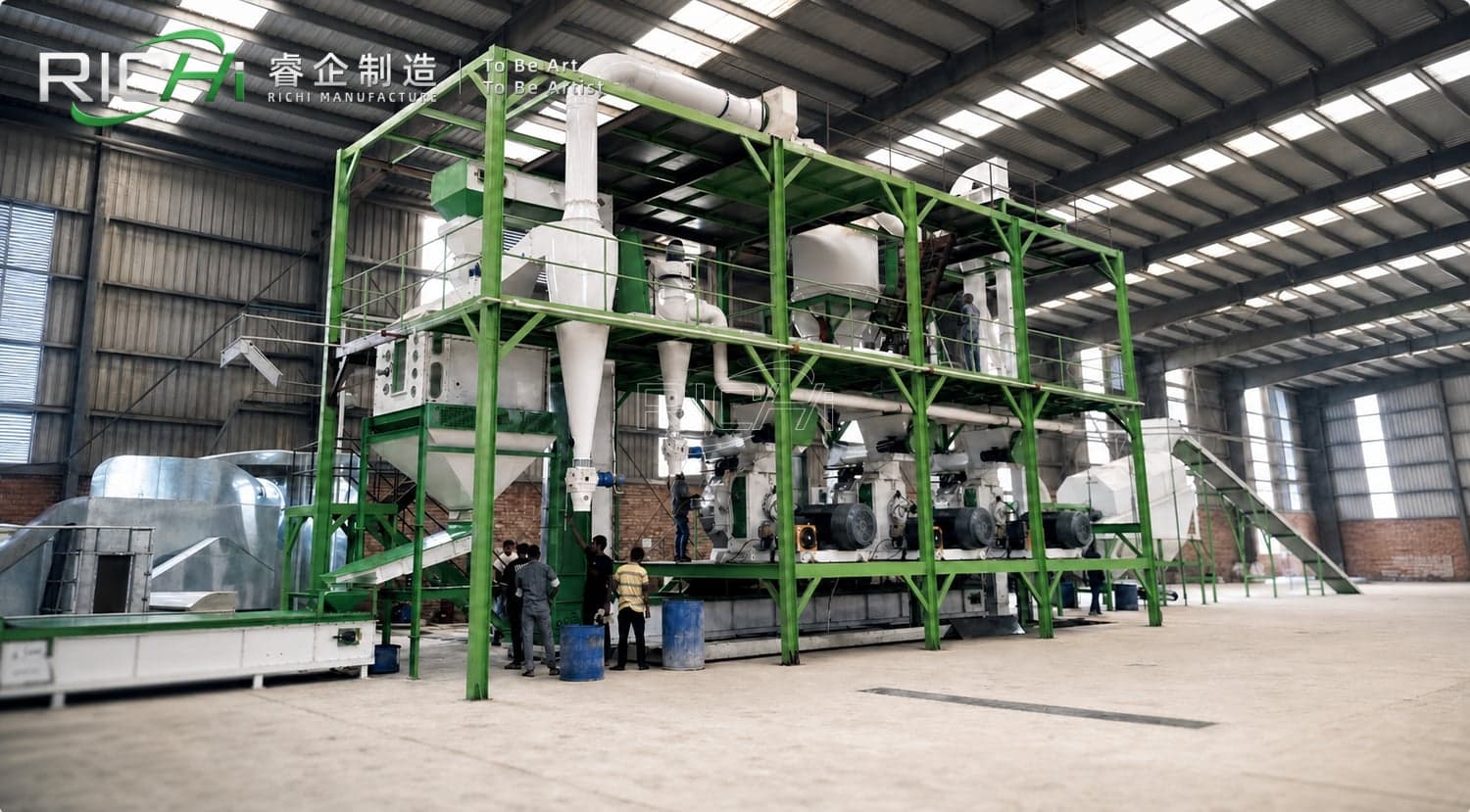 Biomass pellet production line