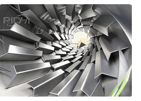 Inside the drying drum
